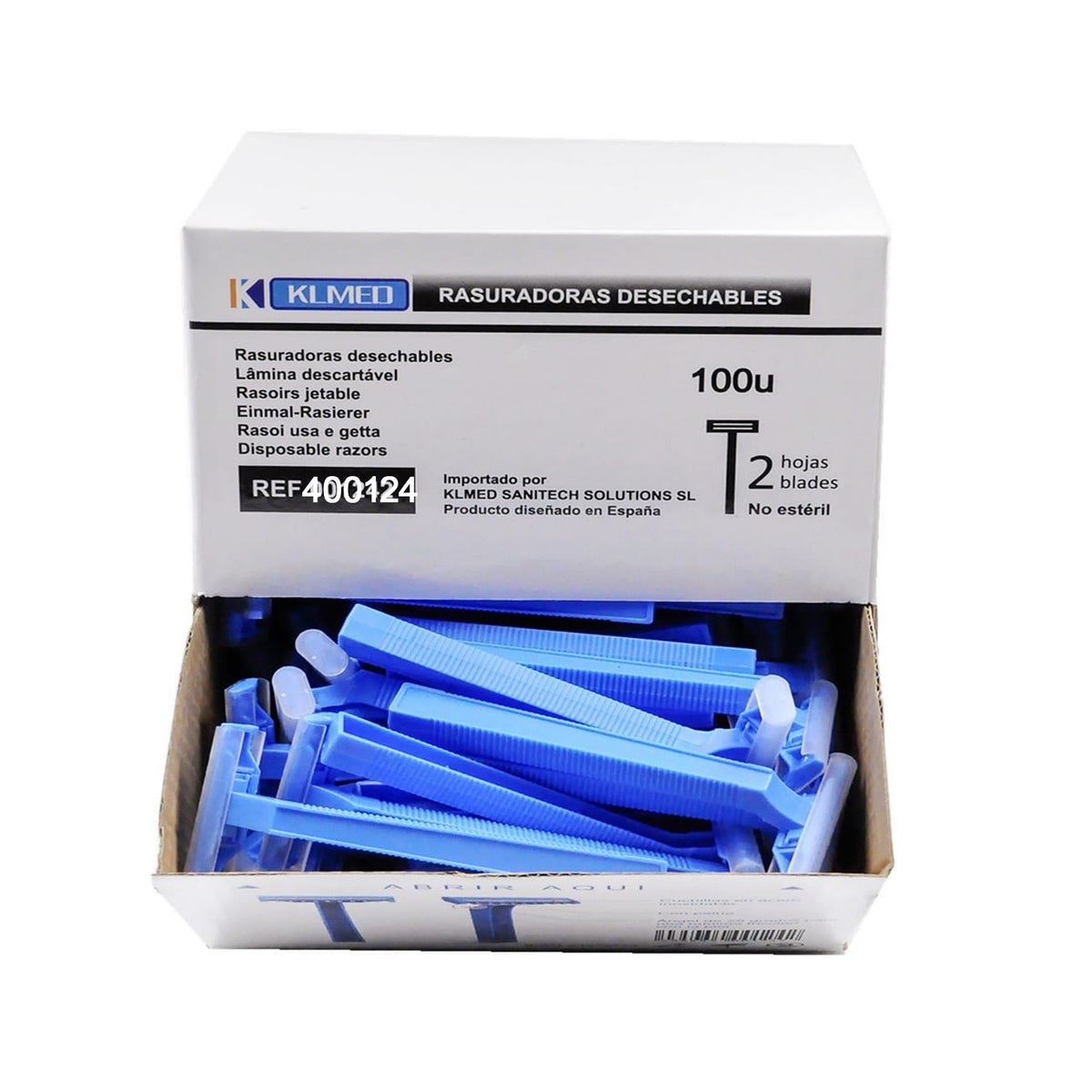 KLMED Giletes Descartaveis c. 2 LAMINAS 100 unidades