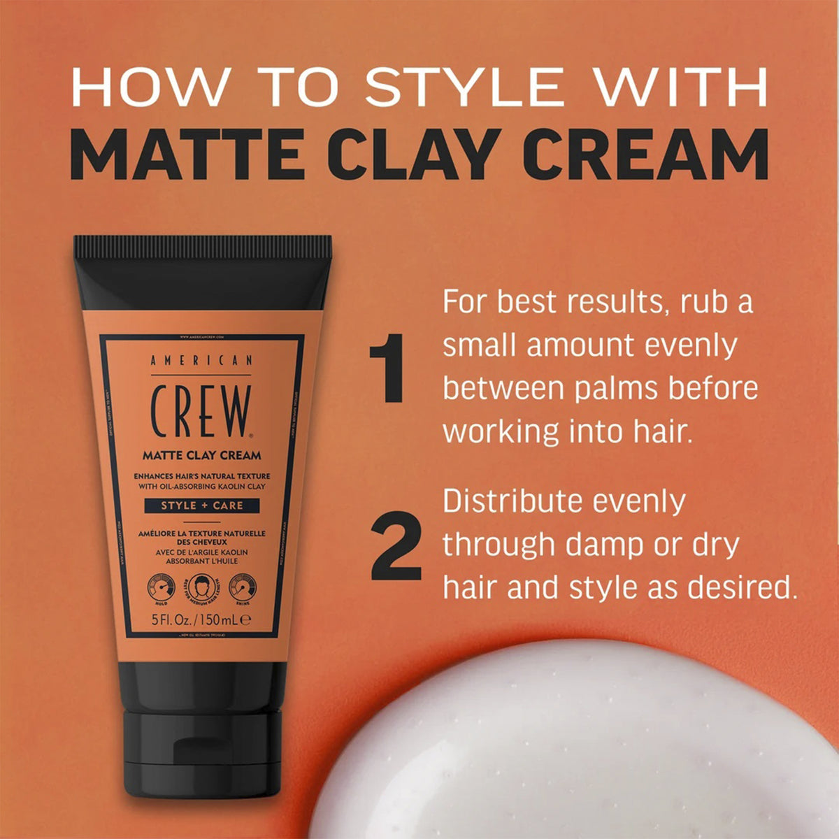 AMERICAN CREW MATTE CLAY CREAM CREME 150ML