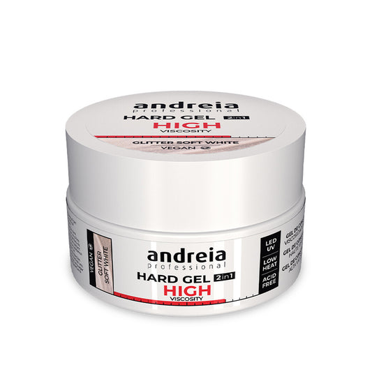 ANDREIA HARD GEL HIGHT VISCOVITY  Glitter Soft White 22gs