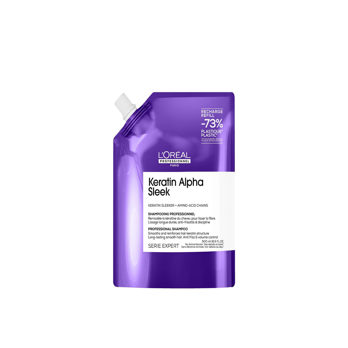 LOREAL KERATIN Alpha Sleek   Champô Refil 500ml