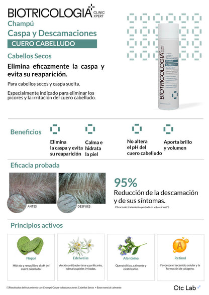 BIOTRICOLOGIA Descamaçoes Shampoo  Cabelos Secos 250ml