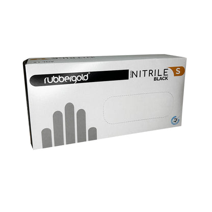 RUBBERGOLD Luvas NITRILE S Black Extra Resistentes  S/Pó  100 unid