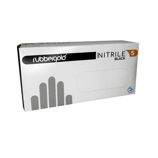 RUBBERGOLD Luvas NITRILE S Black Extra Resistentes  S/Pó  100 unid